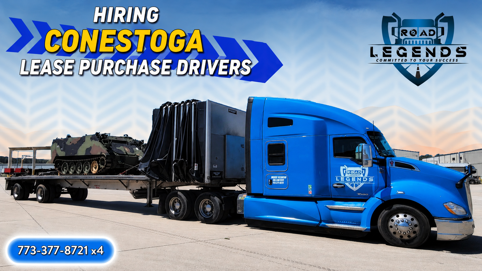 CONESTOGA LEASE PURCHASE OFFER -  2023-2027 KW T680s with Cummins Engine &  2025-2027 Freightliners Cascadia with DD15 Trucks