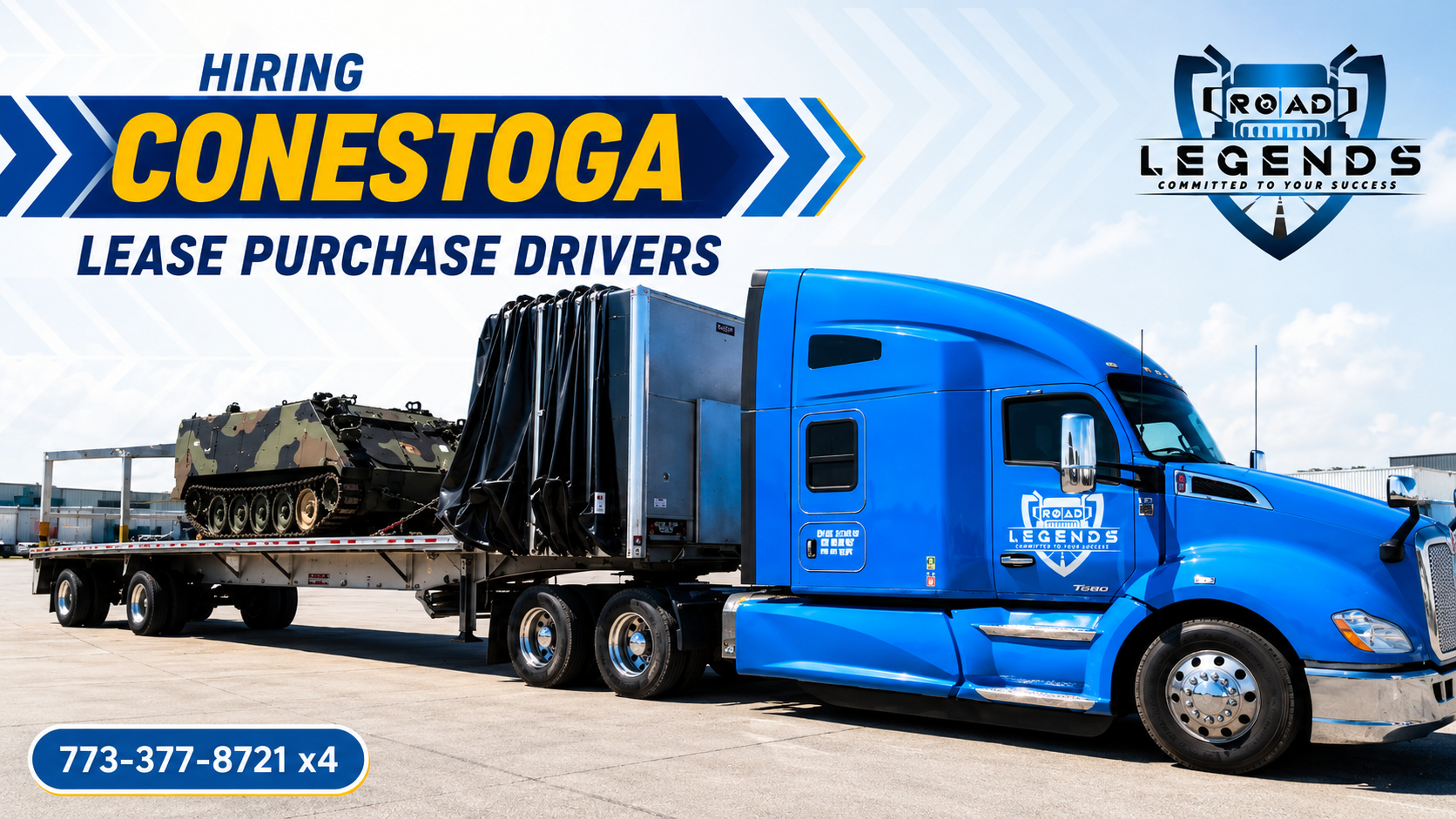 CONESTOGA LEASE PURCHASE OFFER -  2023-2027 KW T680s with Cummins Engine &  2025-2027 Freightliners Cascadia with DD15 Trucks