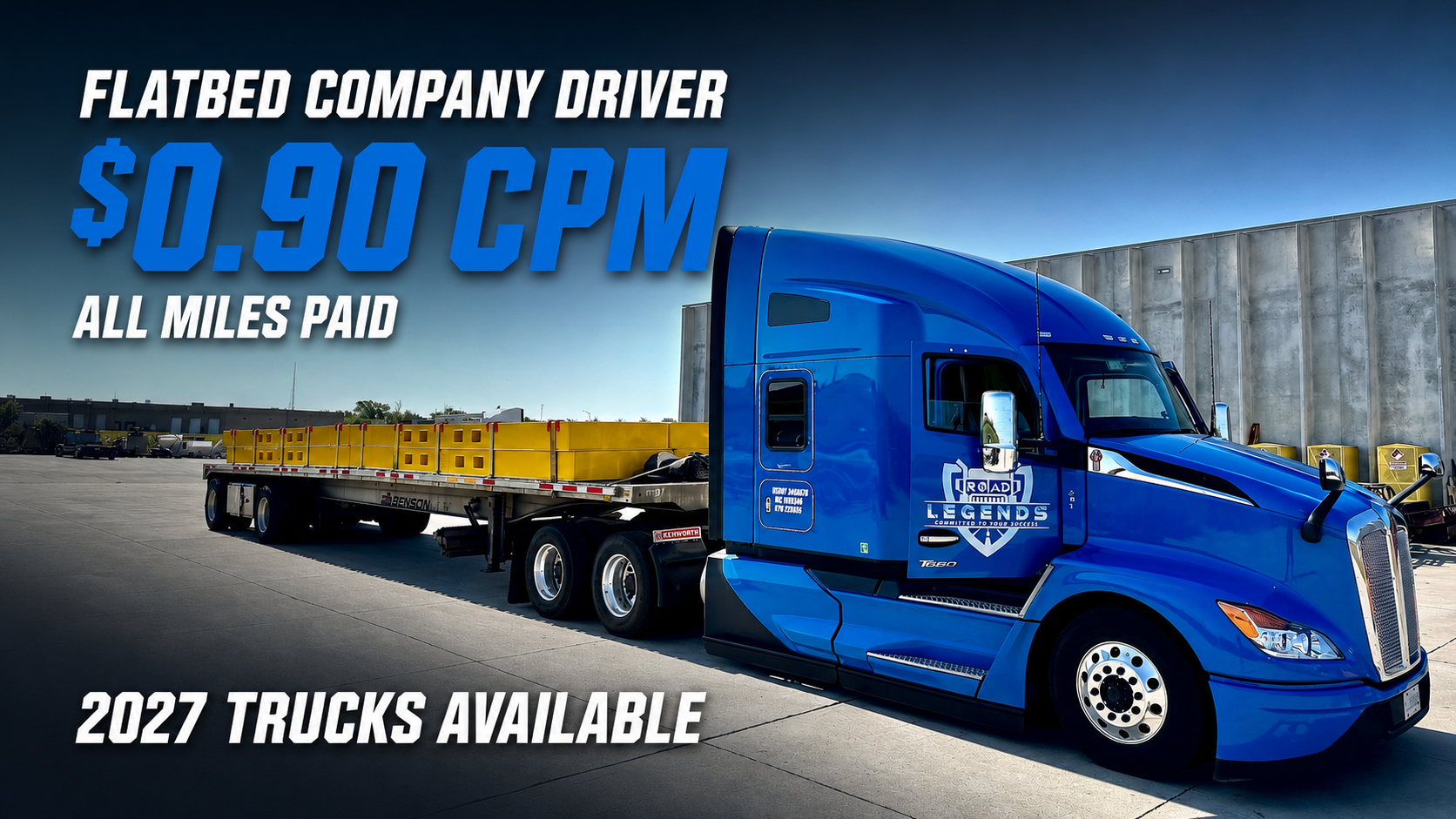 FLATBED COMPANY DRIVER POSITION - $0.90 CPM on ALL MILES