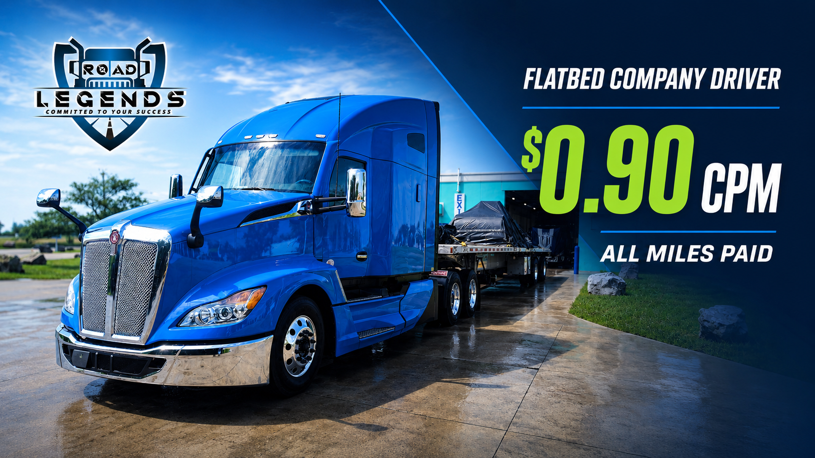 FLATBED COMPANY DRIVER POSITION - $0.90 CPM on ALL MILES